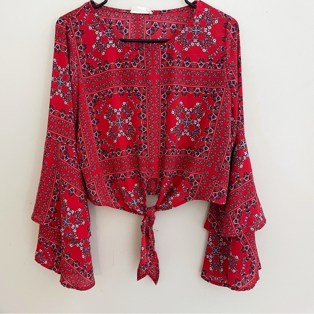 Altar’d State boho bandana blouse western coastal chic festival - Picture 3 of 5